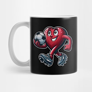 Valentine's Day Heart Soccer Team Player Mug